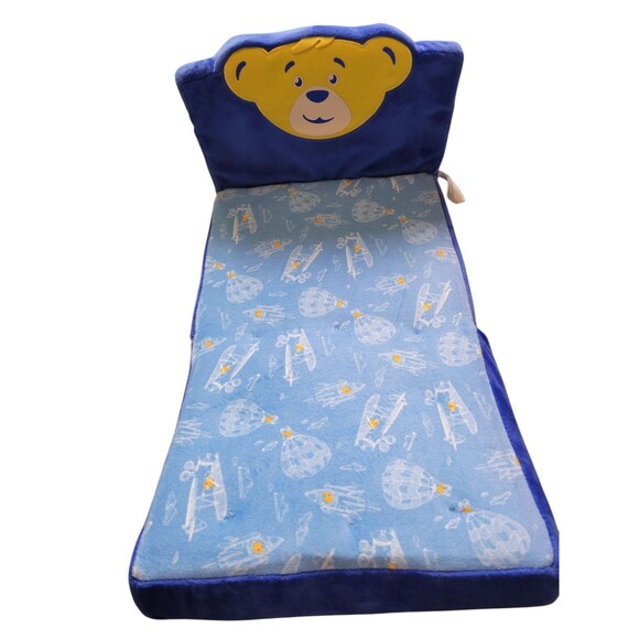 Build A Bear Chair Fold Out Bed/Chair Blue Planes Hot Air Balloons Space EUC - Picture 2 of 9